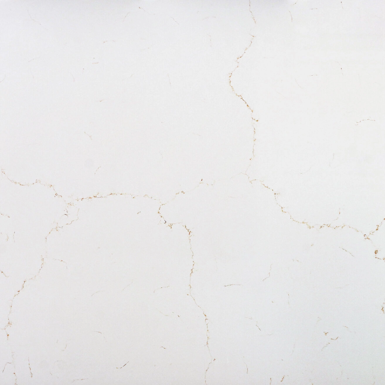 White and cream quartz worktop — pure, bright kitchen surface