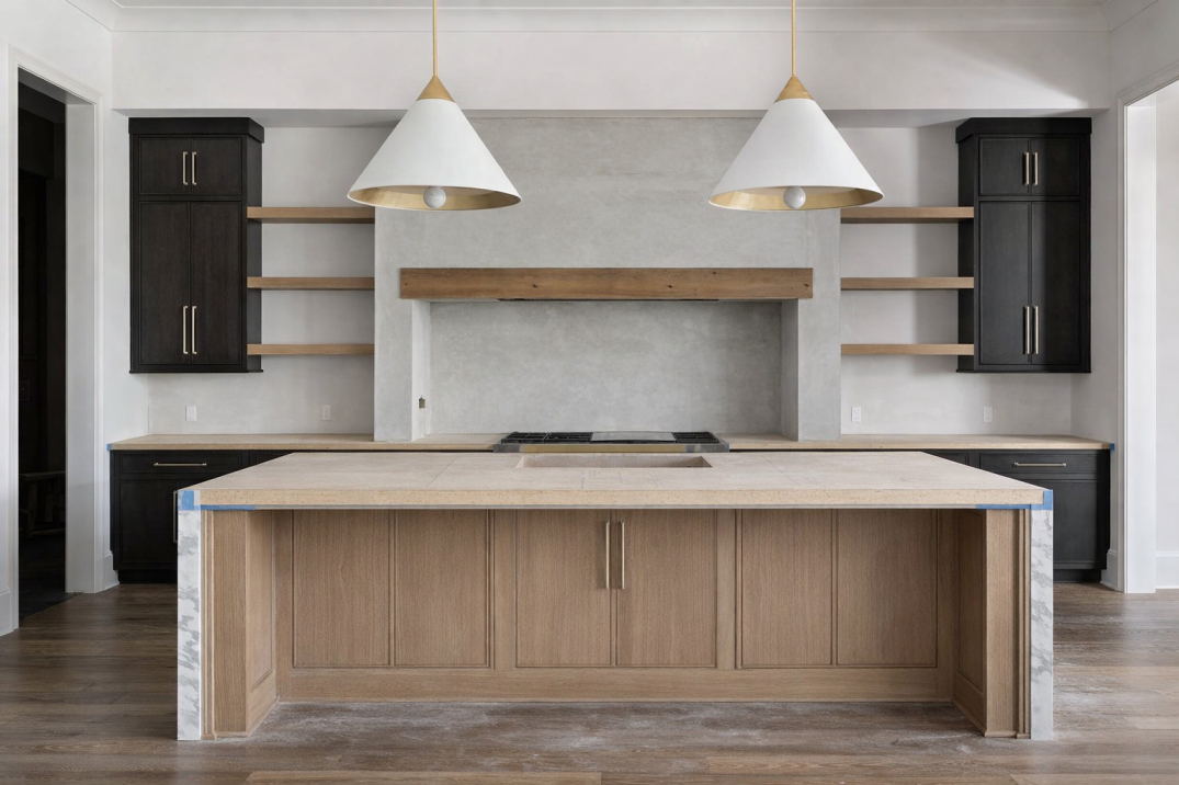 Kitchen before worktop installation